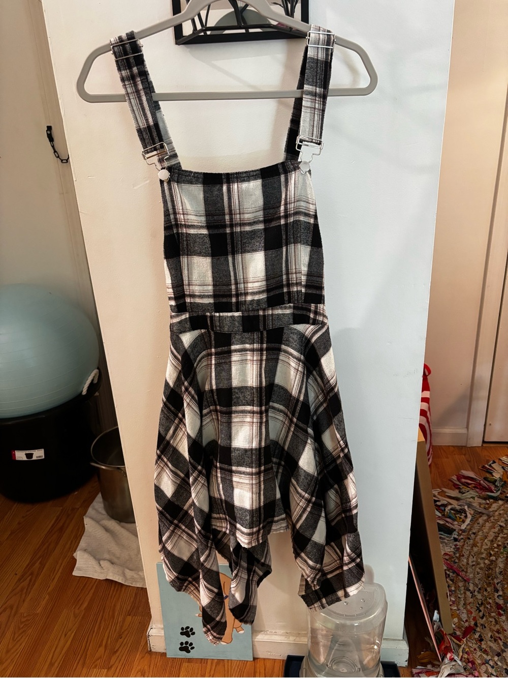 SHEIN Black White and Brown Plaid Dress